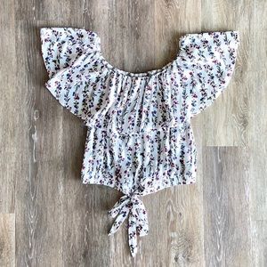AE American Eagle Floral Off The Shoulder Top